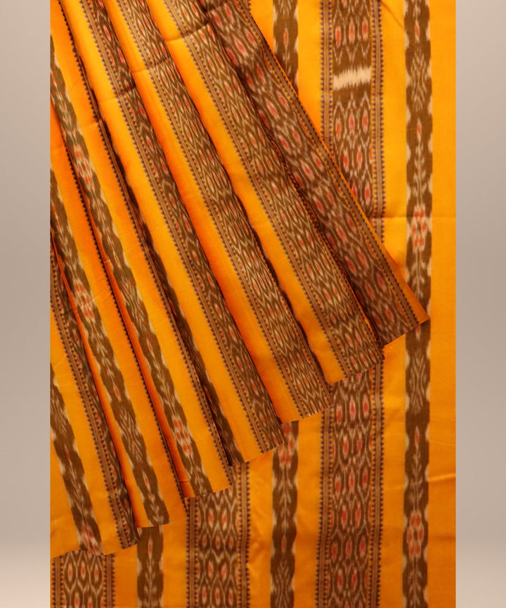 Yellow multicolour cotton handloom sambalpuri fabric