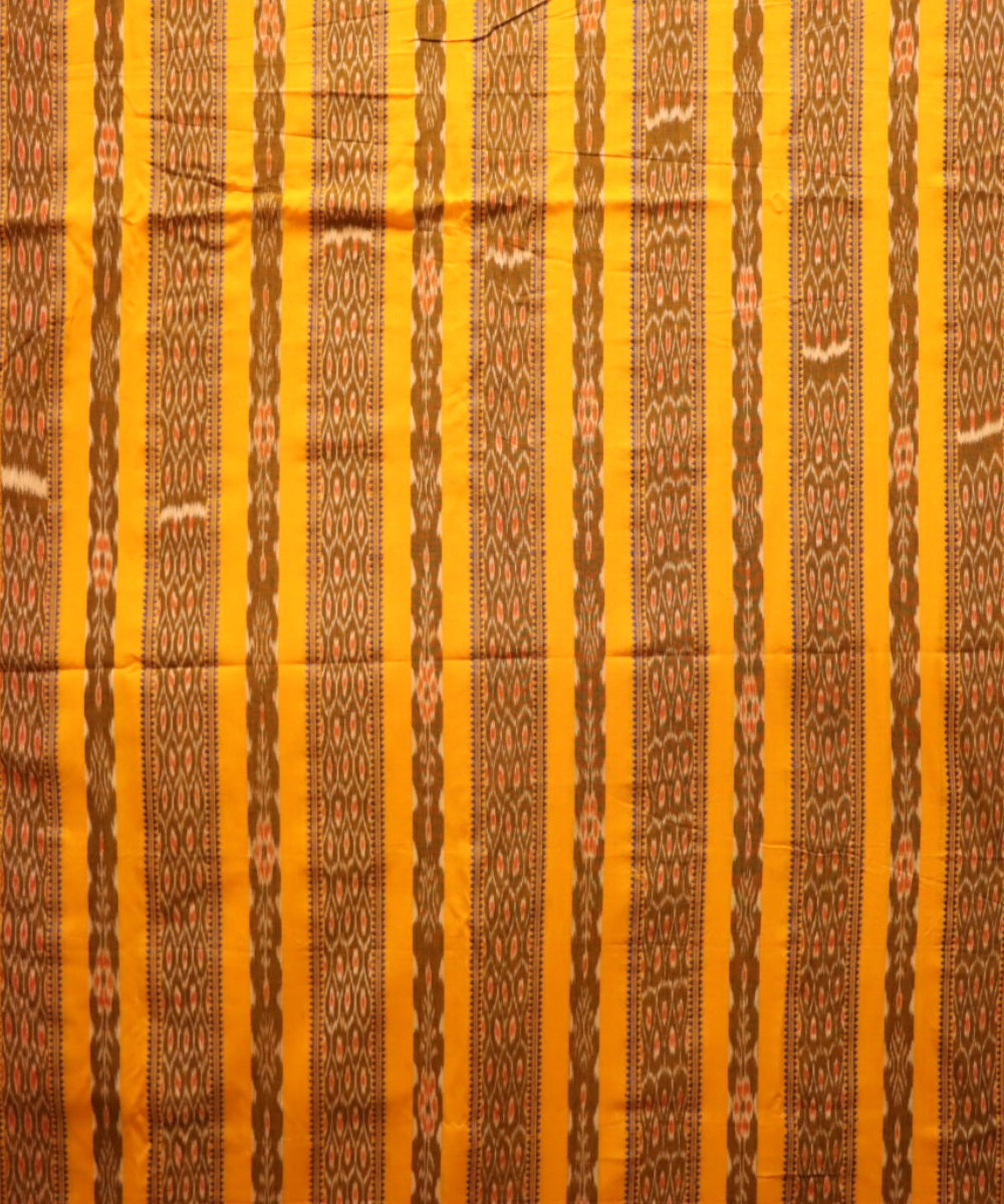 Yellow multicolour cotton handloom sambalpuri fabric