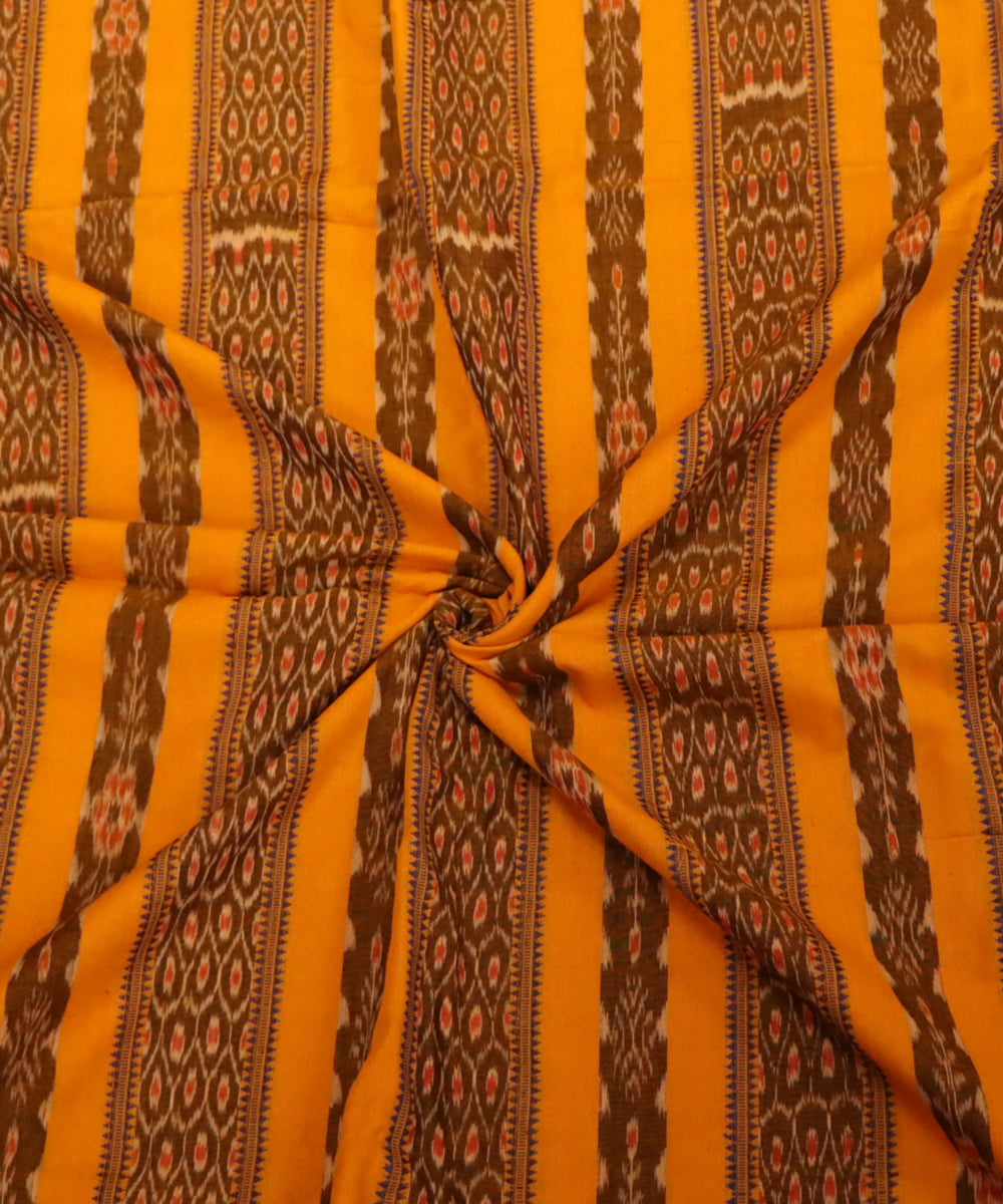 Yellow multicolour cotton handloom sambalpuri fabric