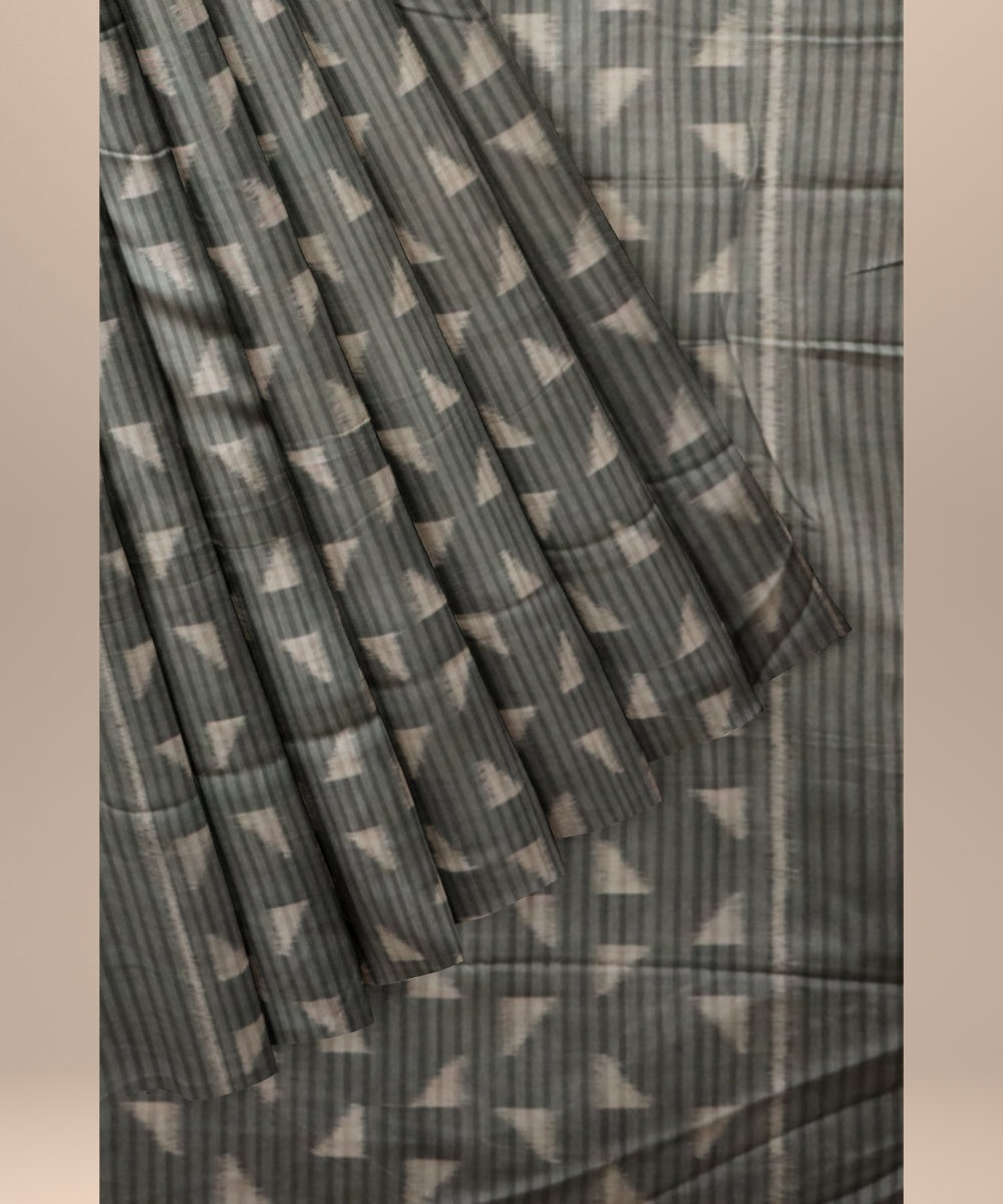 Grey gray cotton handloom sambalpuri fabric