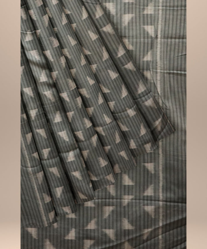 Grey gray cotton handloom sambalpuri fabric