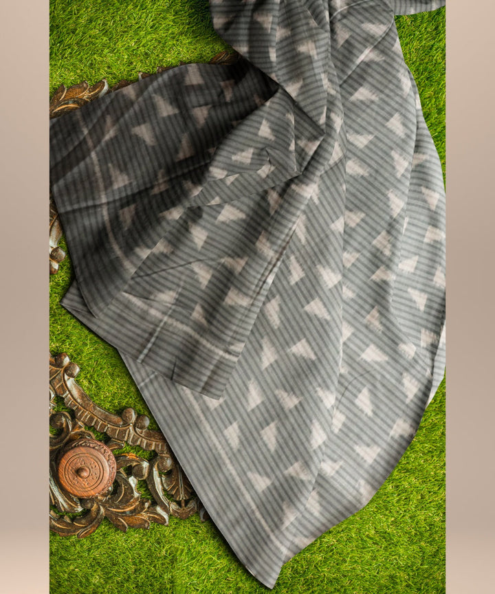 Grey gray cotton handloom sambalpuri fabric