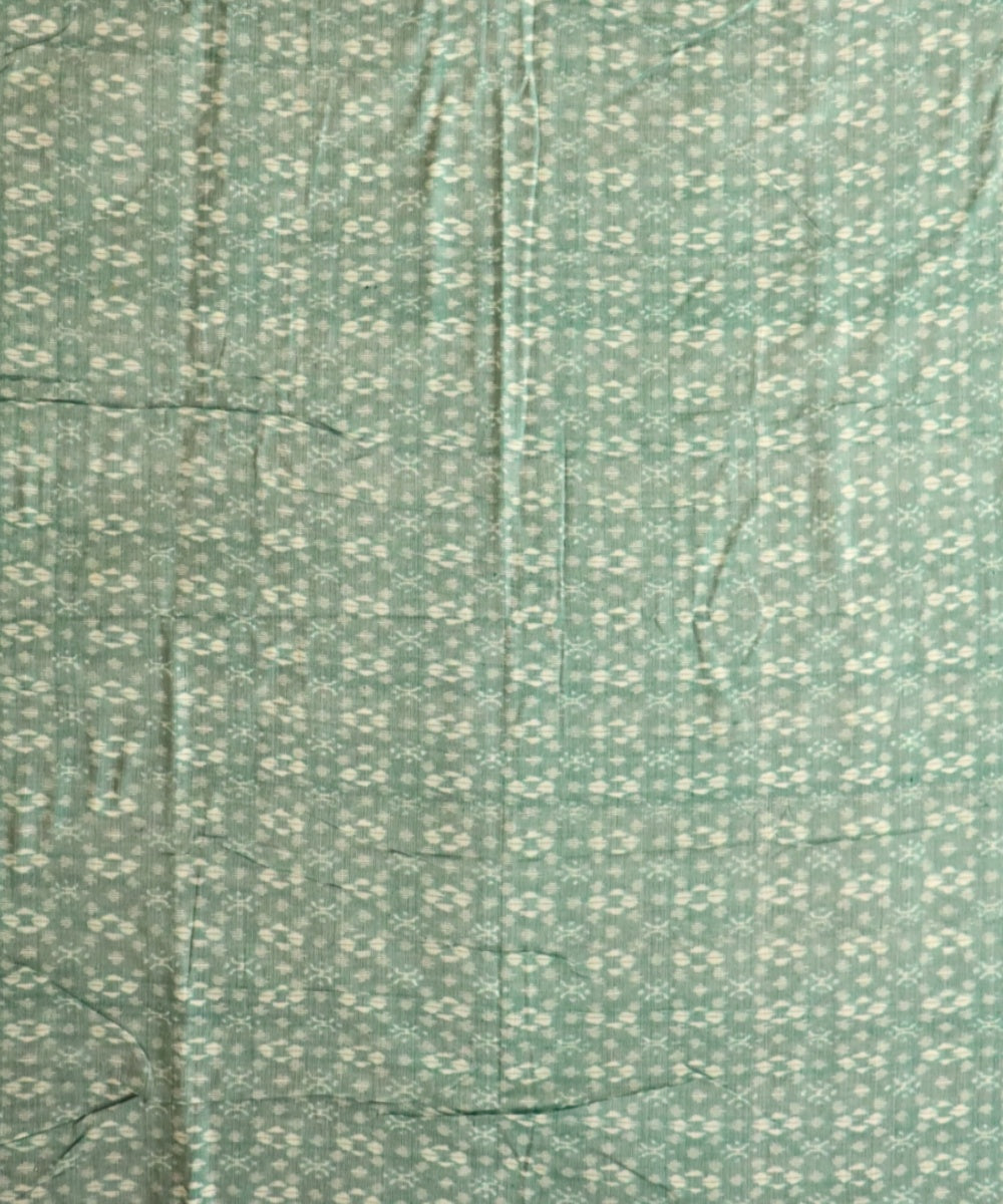 Light green white cotton handloom sambalpuri fabric