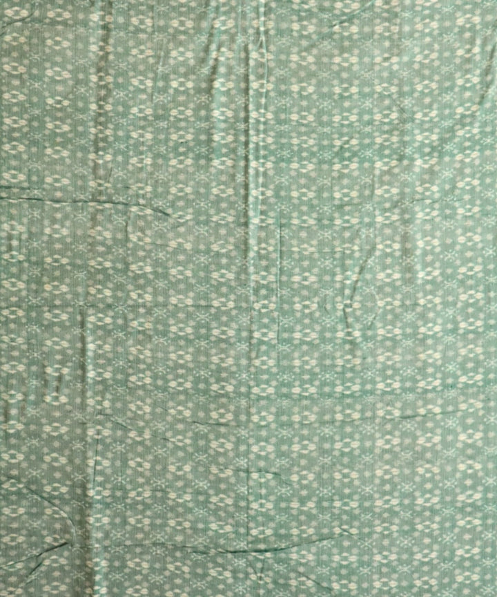 Light green white cotton handloom sambalpuri fabric