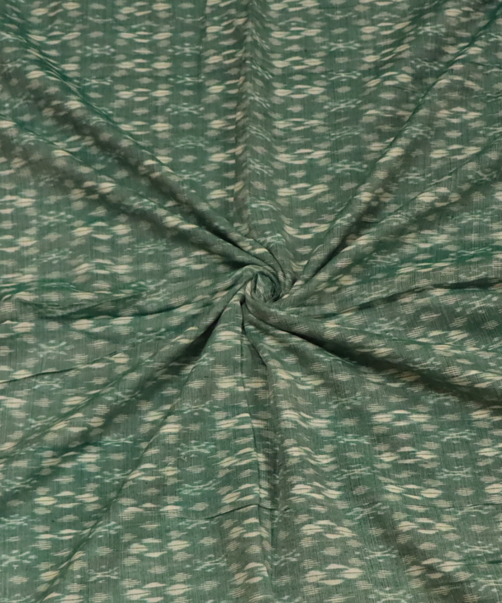 Light green white cotton handloom sambalpuri fabric