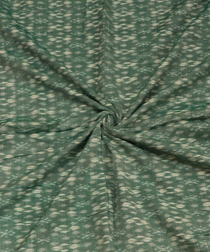 Light green white cotton handloom sambalpuri fabric