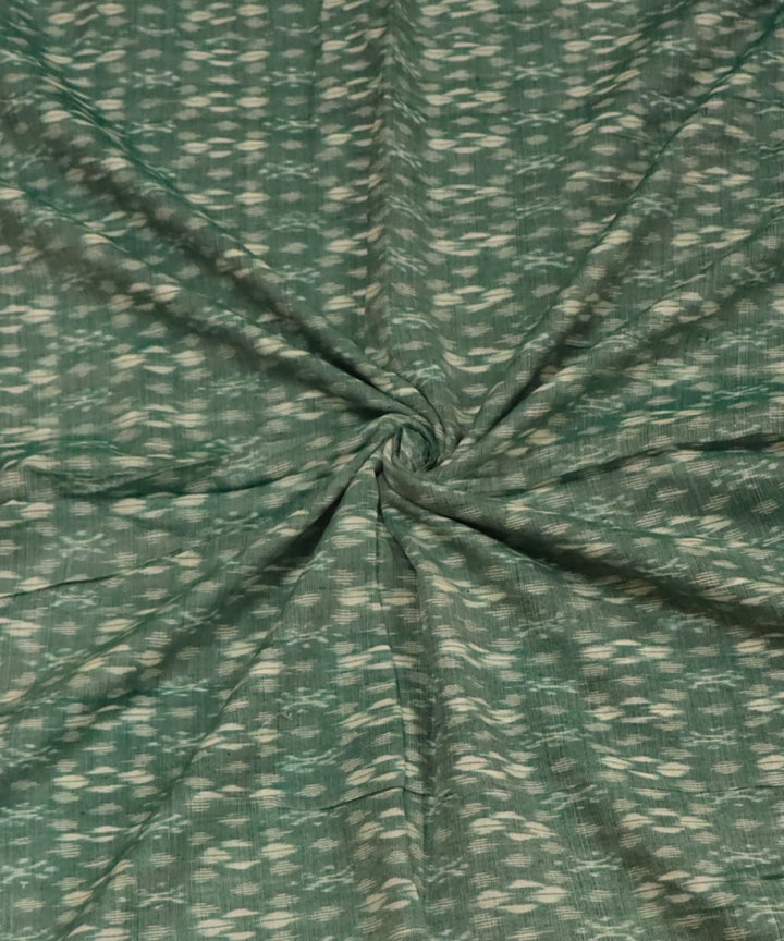 Light green white cotton handloom sambalpuri fabric