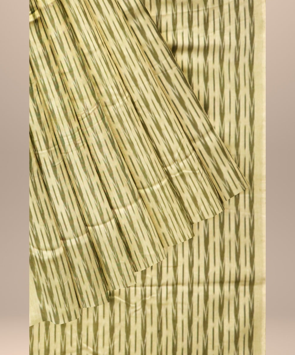 Lime green green cotton handloom sambalpuri fabric