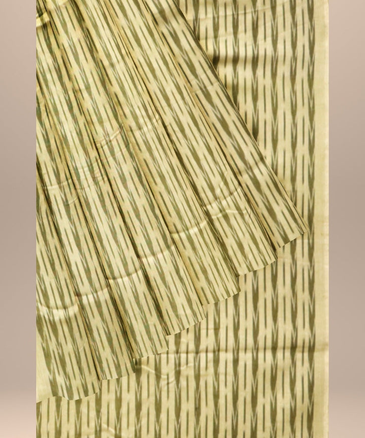 Lime green green cotton handloom sambalpuri fabric