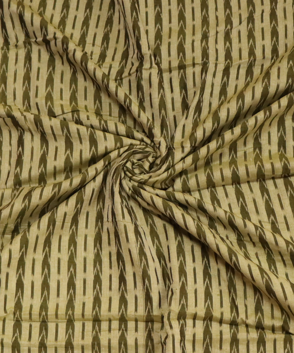 Lime green green cotton handloom sambalpuri fabric