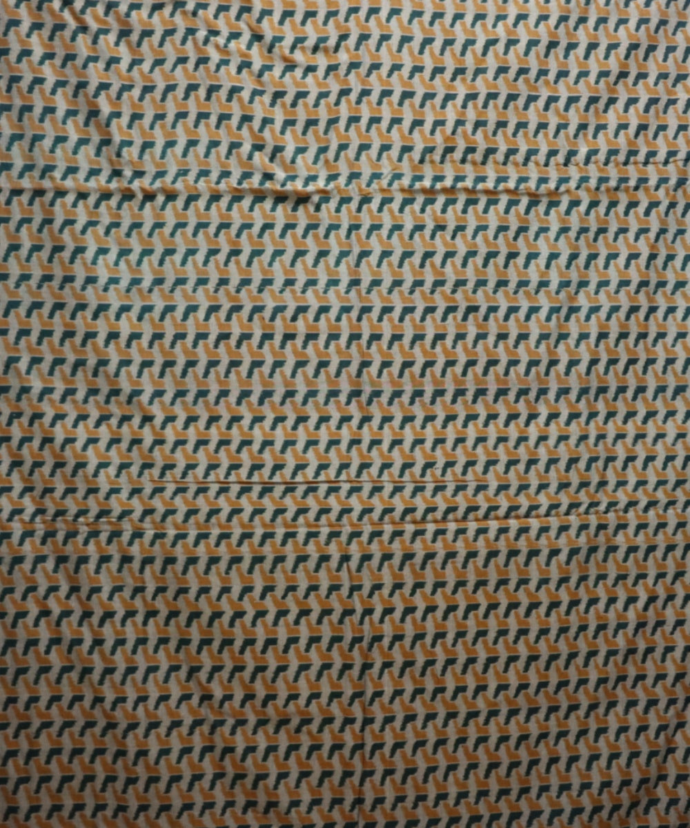 Grey dark cyan cotton handloom sambalpuri fabric
