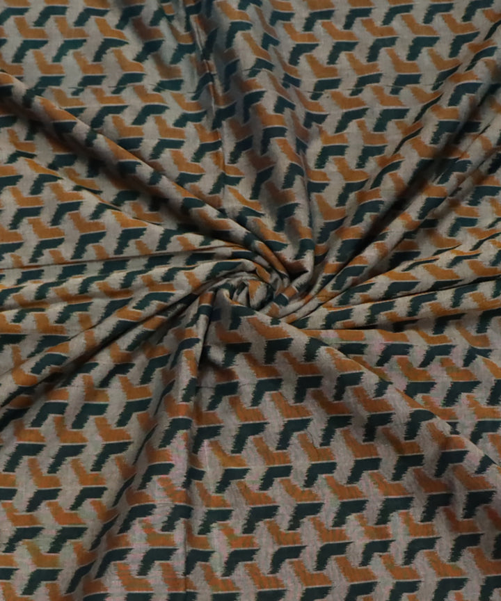 Grey dark cyan cotton handloom sambalpuri fabric