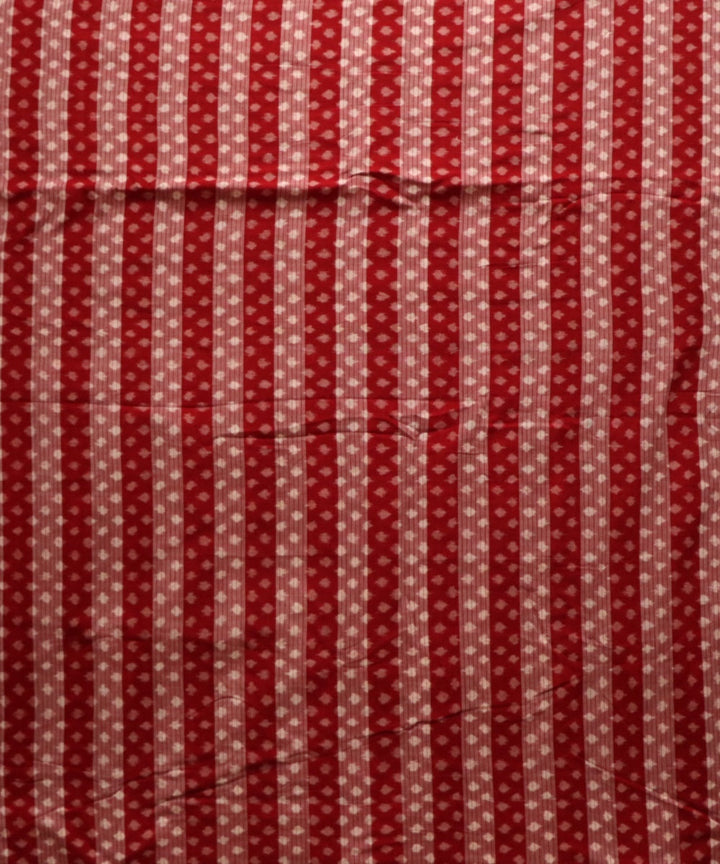 Multicolor dark red cotton handloom sambalpuri fabric
