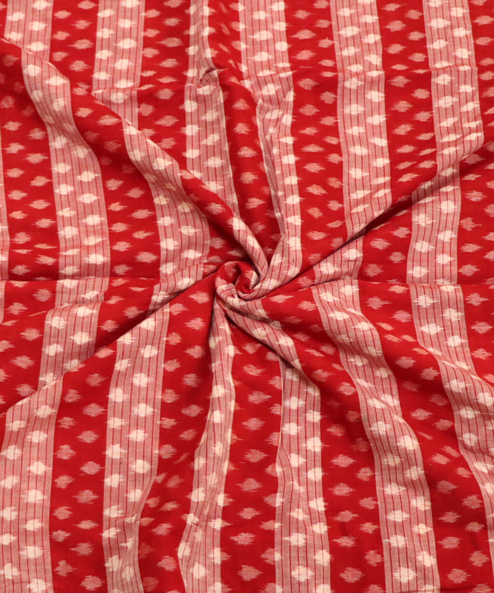 Multicolor dark red cotton handloom sambalpuri fabric
