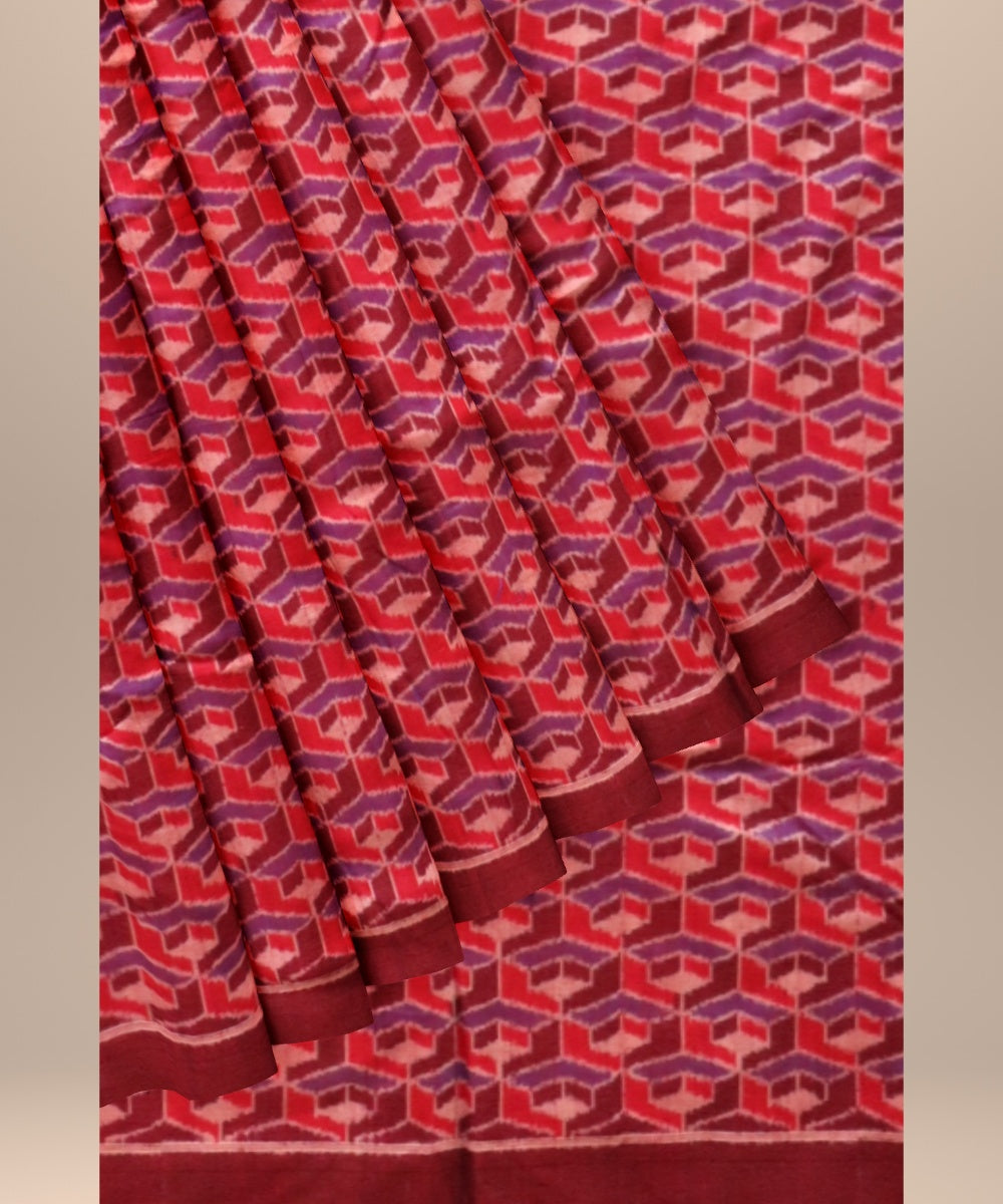 Multicolor claret cotton handloom sambalpuri fabric