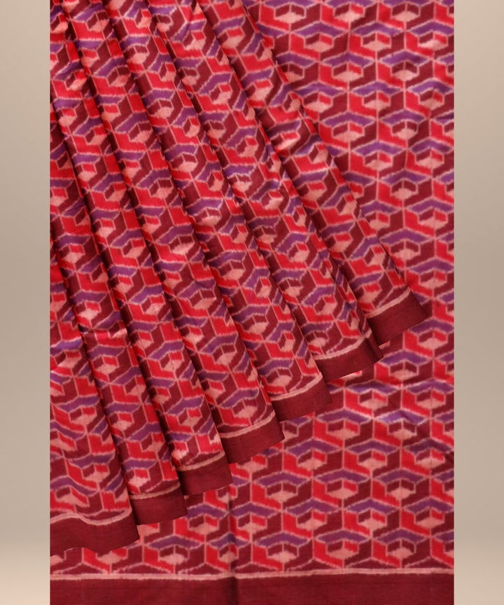 Multicolor claret cotton handloom sambalpuri fabric