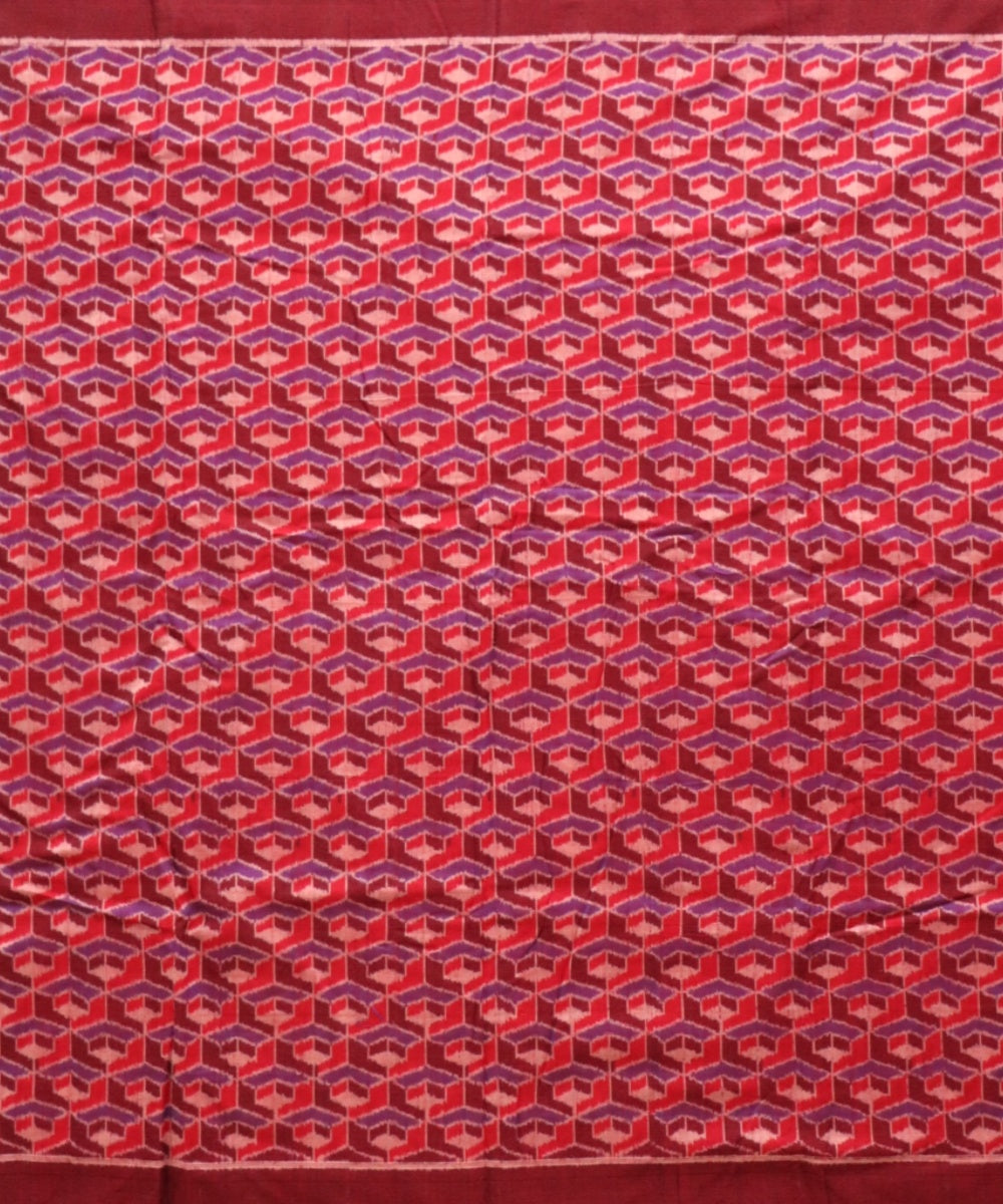 Multicolor claret cotton handloom sambalpuri fabric
