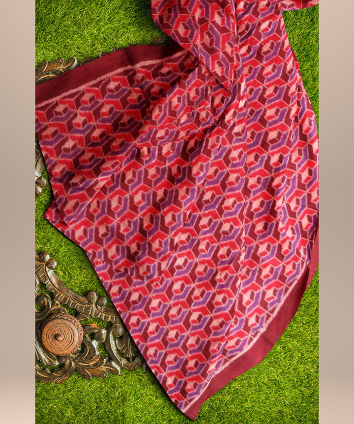 Multicolor claret cotton handloom sambalpuri fabric