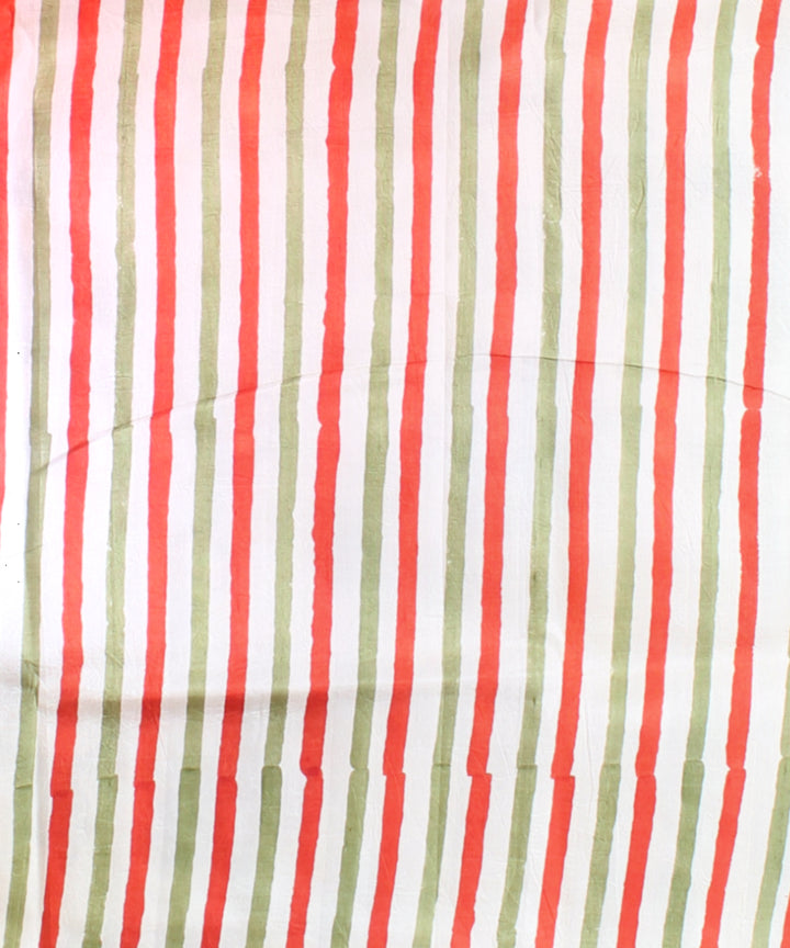 White multicolor silk hand painted saree