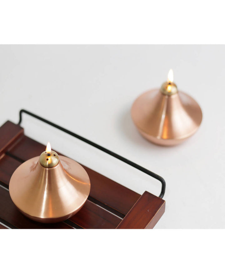 Handmade copper sanchi oil lamp copper