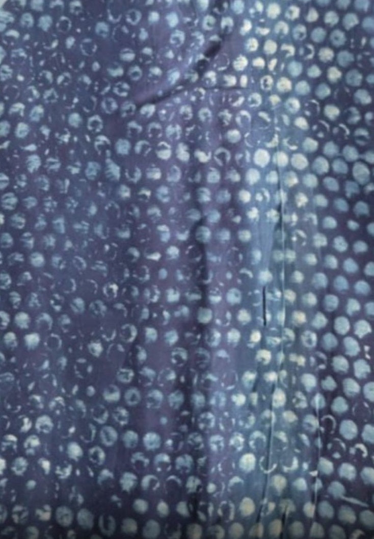 Indigo dotted modal silk fabric