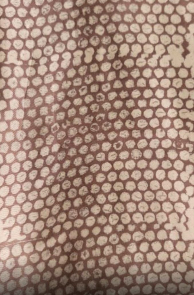Brown dotted modal silk fabric