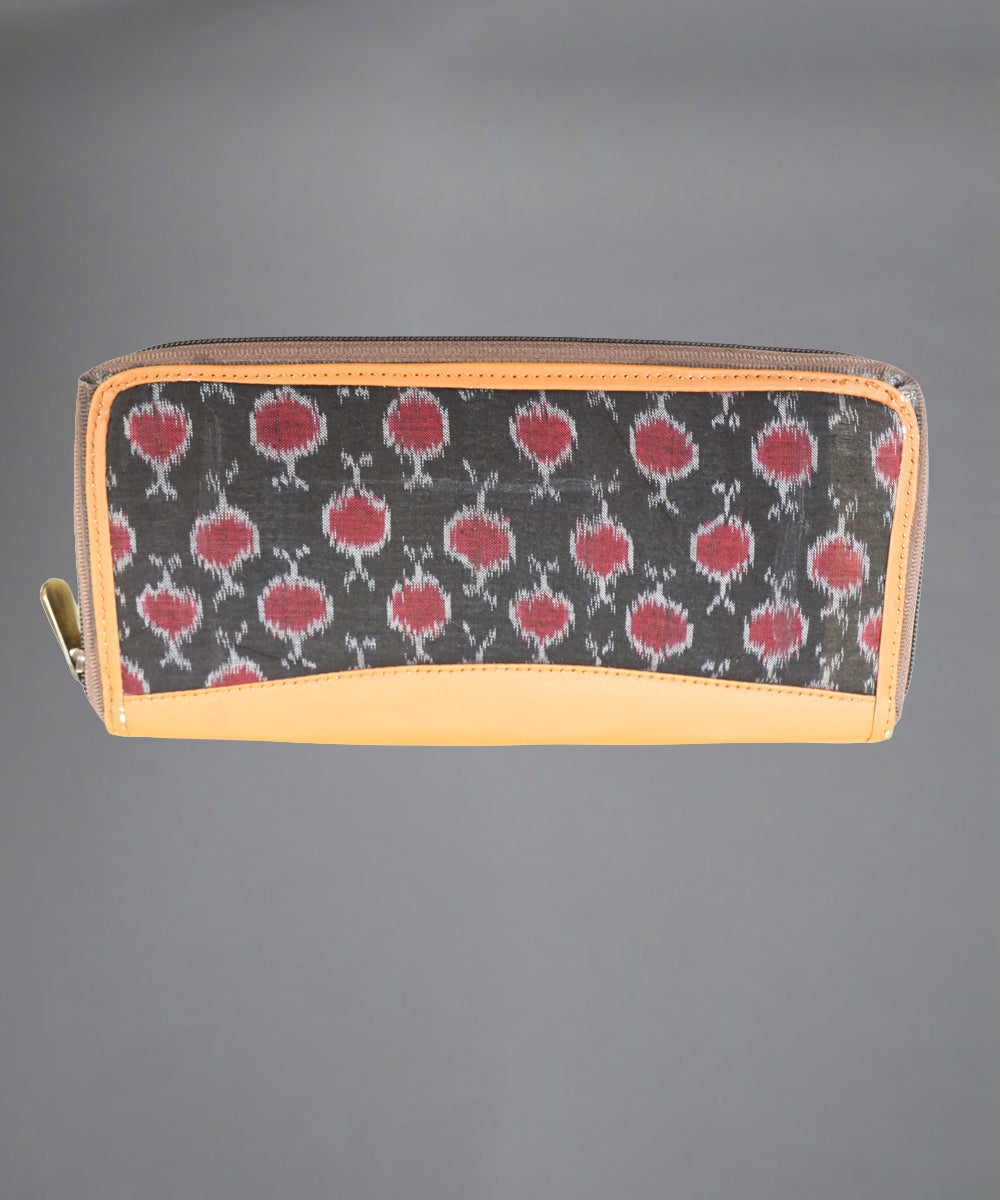 Black Maroon Handmade Cotton Purse