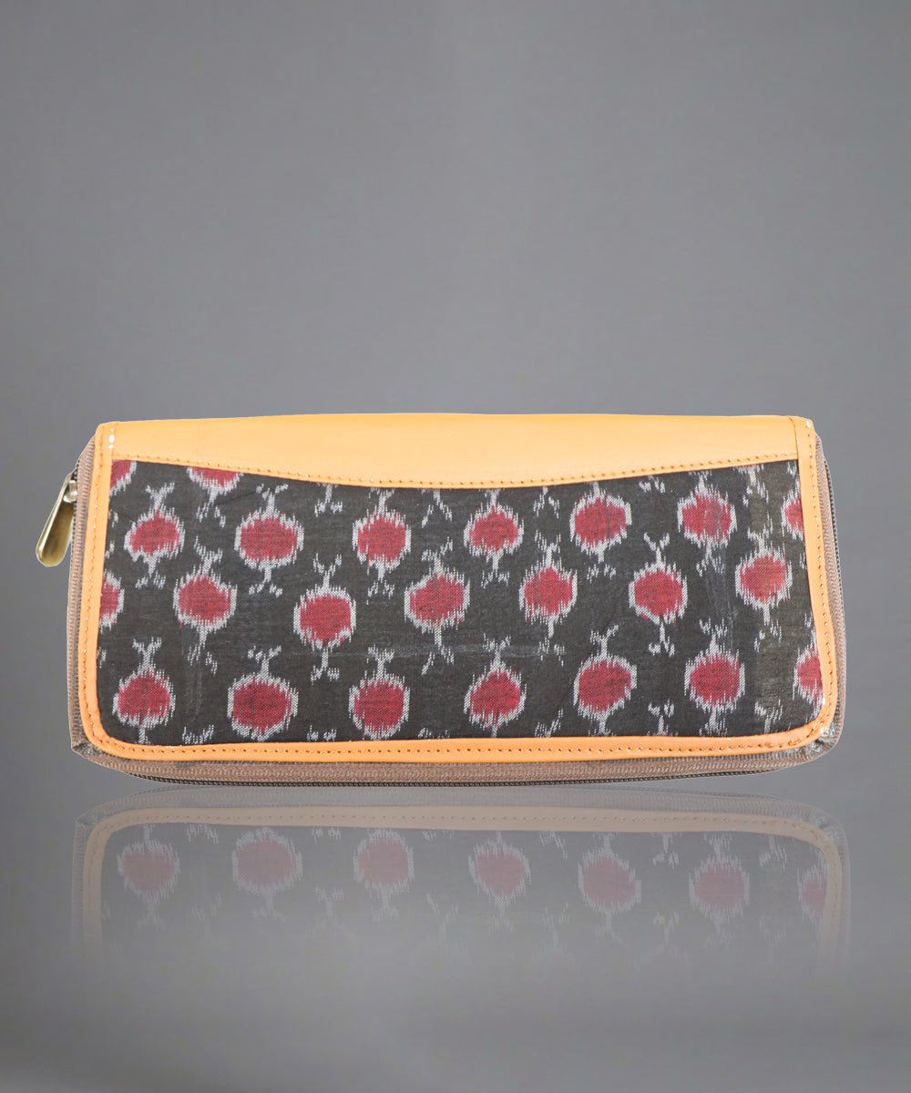 Black Maroon Handmade Cotton Purse