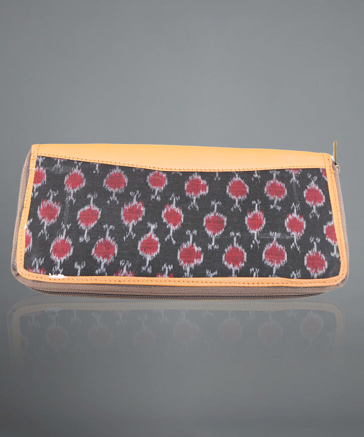Black Maroon Handmade Cotton Purse