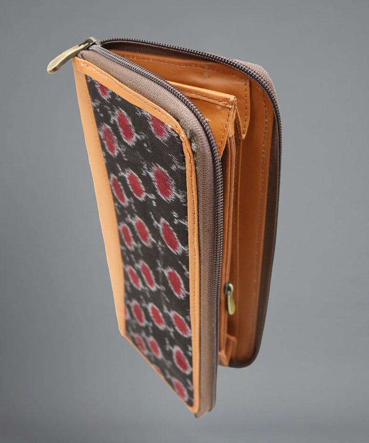 Black Maroon Handmade Cotton Purse
