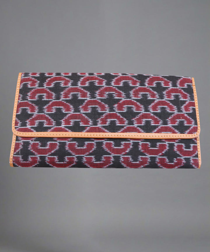 Maroon Black Handmade Cotton Purse