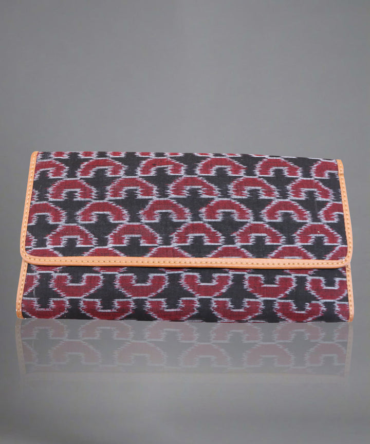 Maroon Black Handmade Cotton Purse