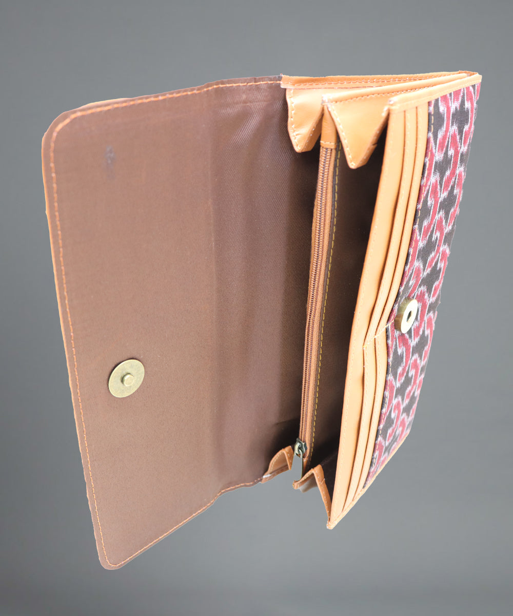 Maroon Black Handmade Cotton Purse
