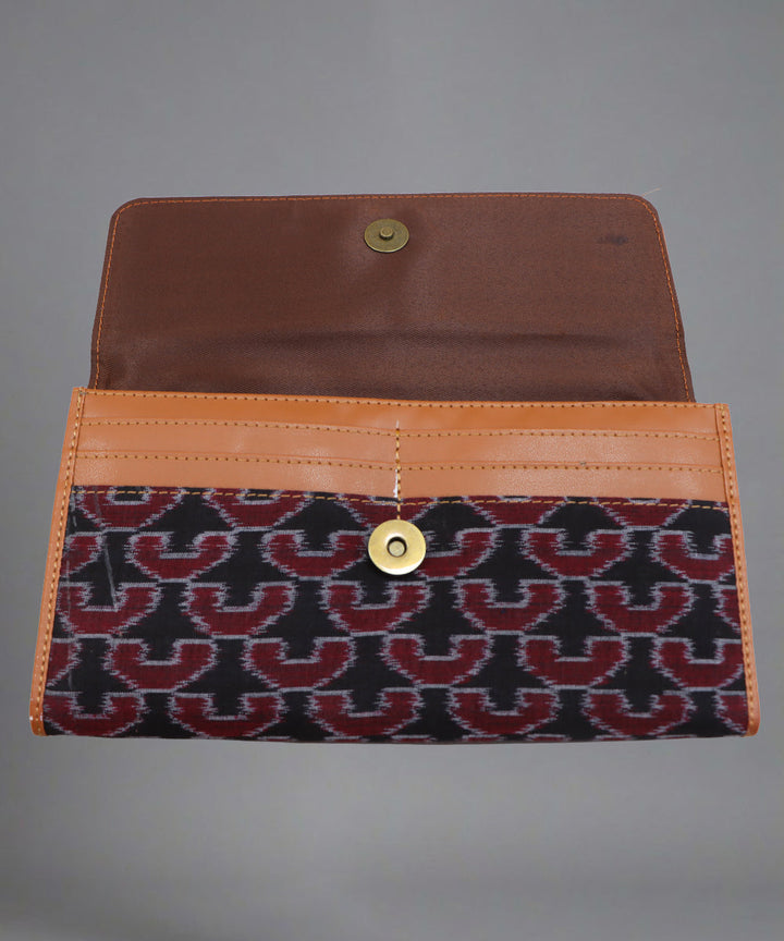 Maroon Black Handmade Cotton Purse