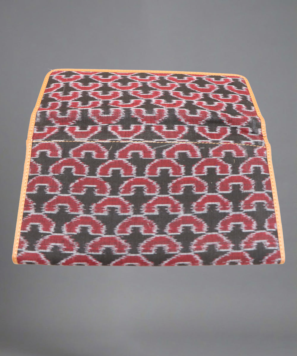 Maroon Black Handmade Cotton Purse