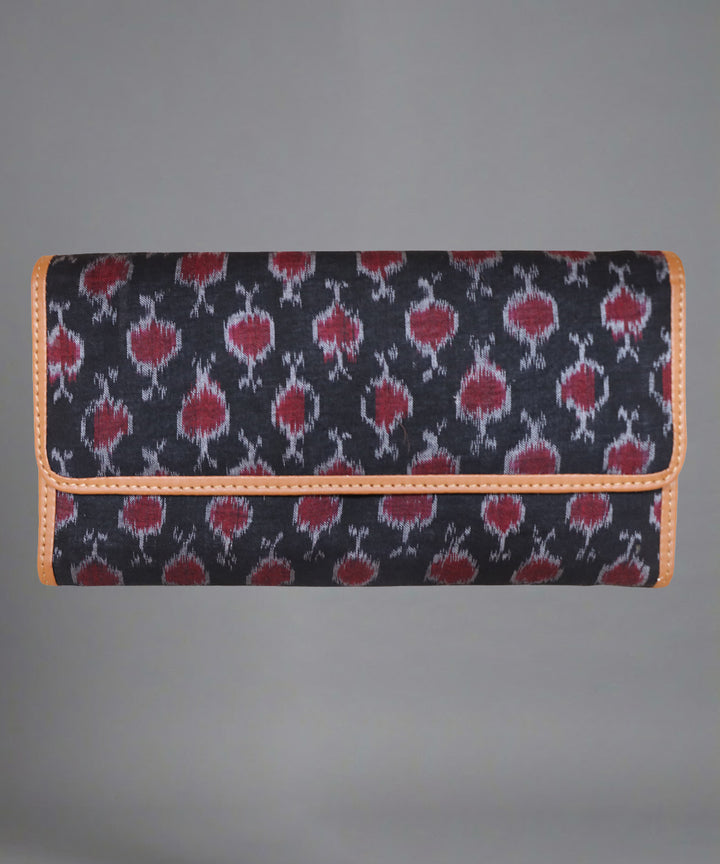 Handmade Black Maroon Cotton Purse