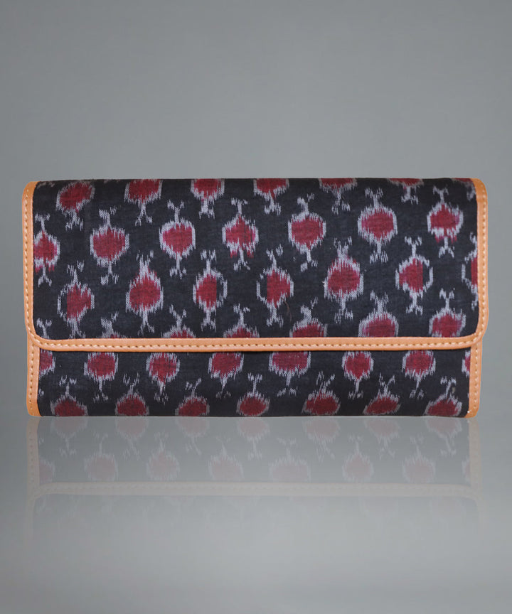 Handmade Black Maroon Cotton Purse