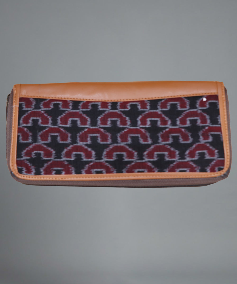 Handmade Maroon Black Cotton Purse