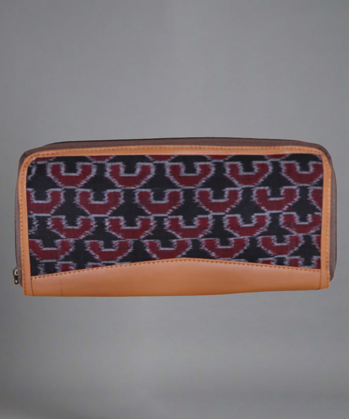 Handmade Maroon Black Cotton Purse