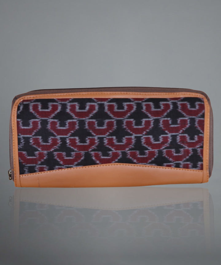 Handmade Maroon Black Cotton Purse