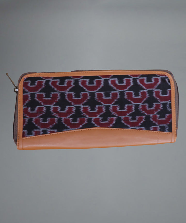 Handmade Maroon Black Cotton Purse
