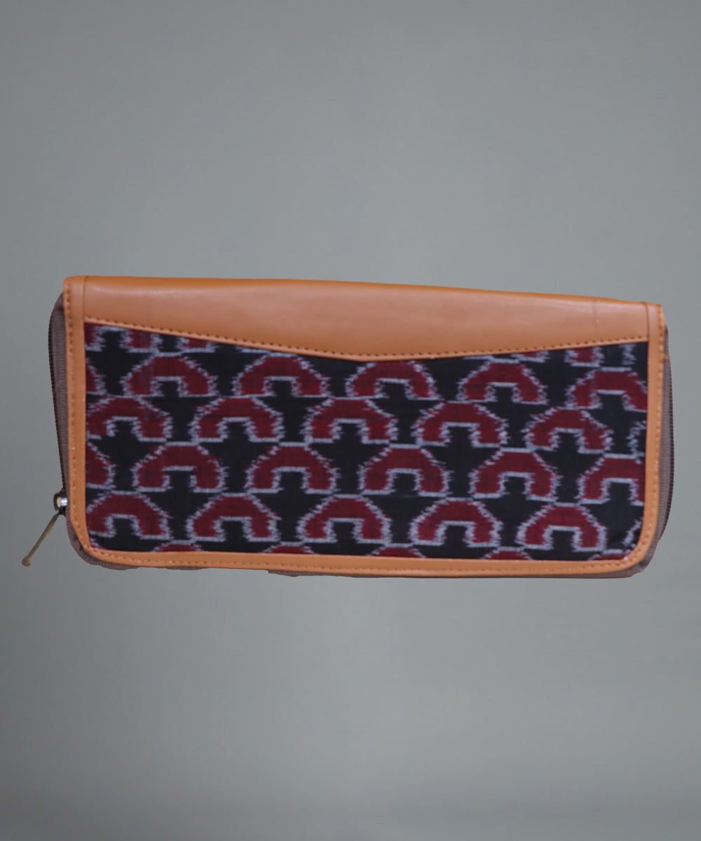 Handmade Maroon Black Cotton Purse