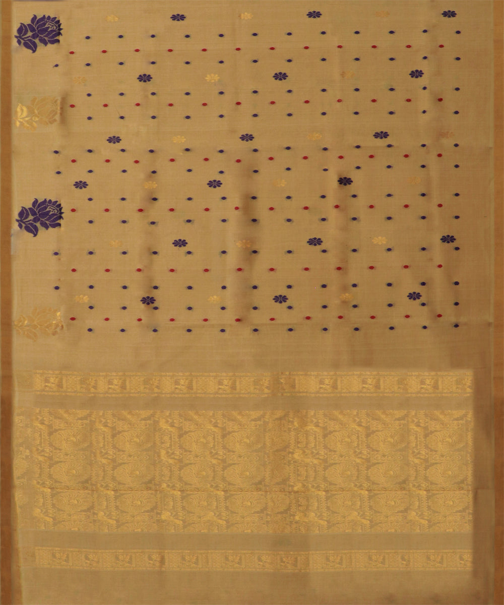 Camel brown golden handwoven rajahmundry cotton saree