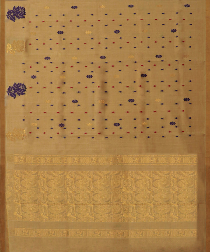 Camel brown golden handwoven rajahmundry cotton saree