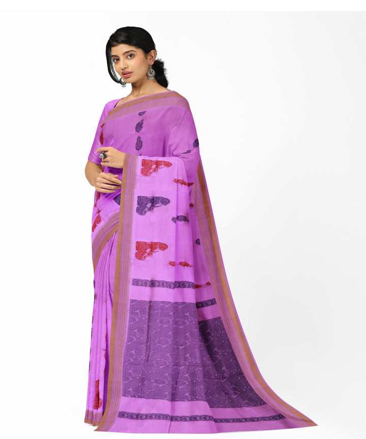 Violet blue cotton handwoven rajahmundry saree