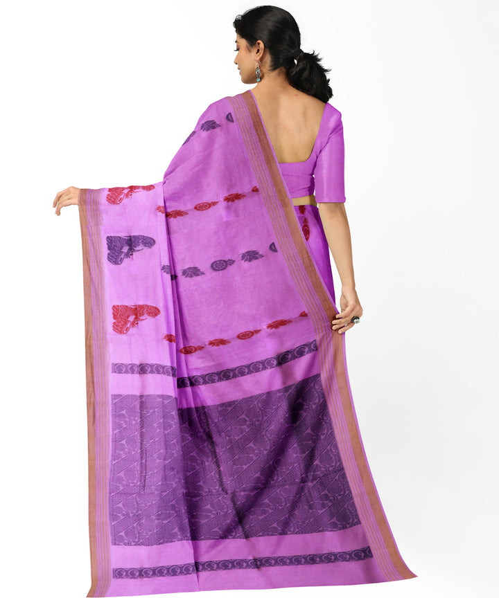 Violet blue cotton handwoven rajahmundry saree