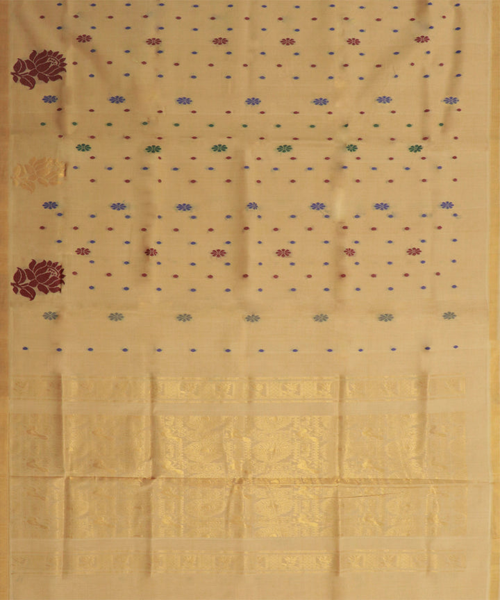Camel brown golden handwoven cotton rajahmundry saree