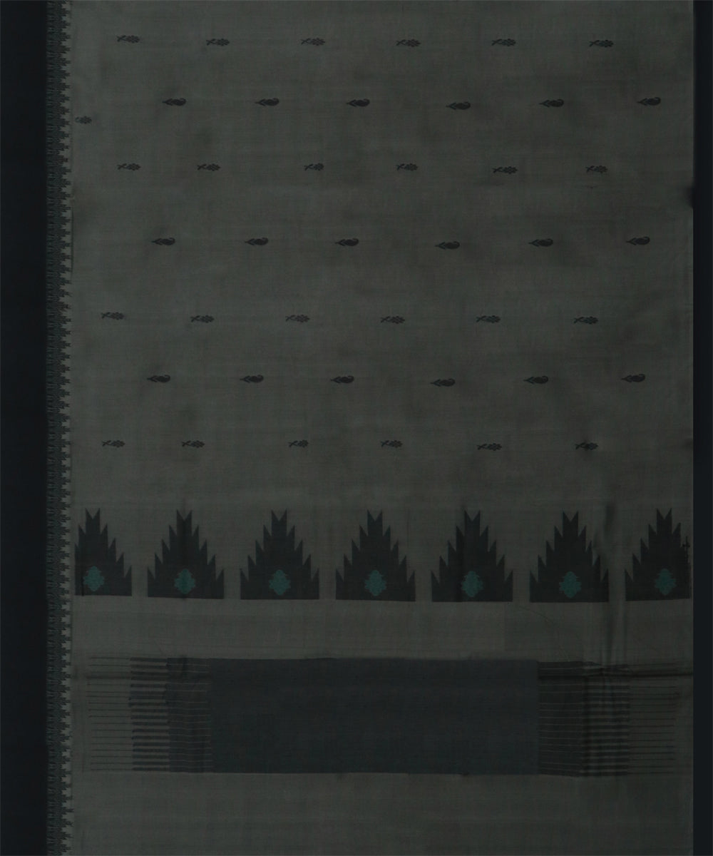 Black grey cotton handwoven rajahmundry saree