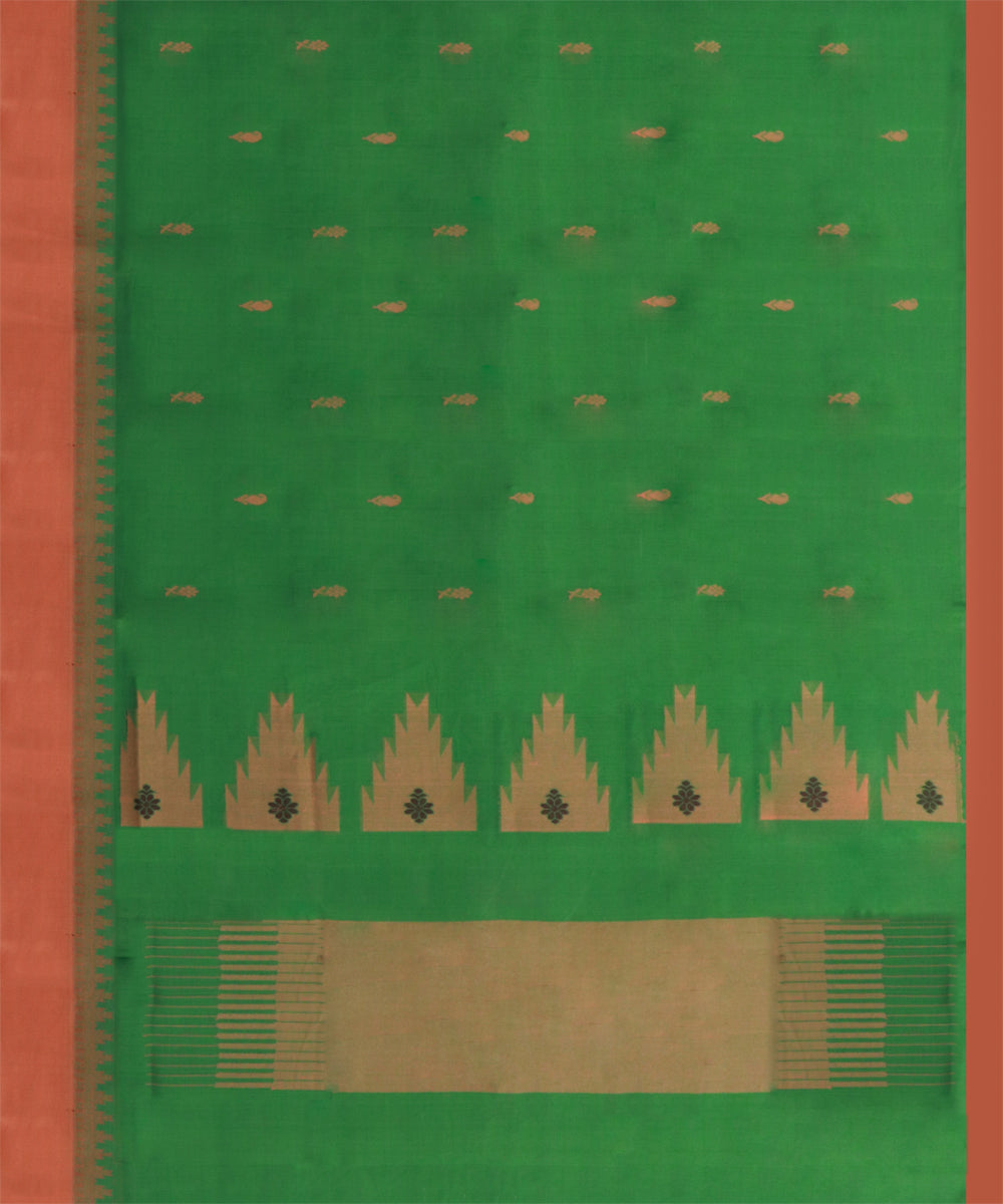 Green pink cotton handwoven rajahmundry saree