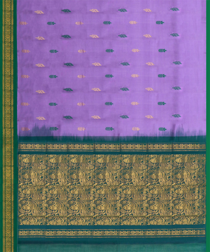 Purple green cotton handwoven rajahmundry saree